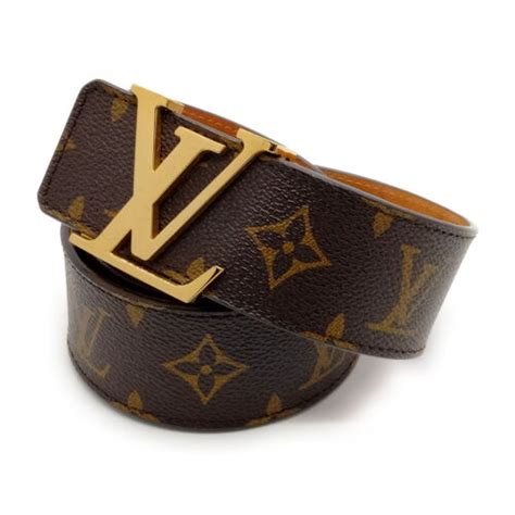 m9608 lv belt|Louis Vuitton LV Gold Finish Logo Belt M9608 Monogram Brown .